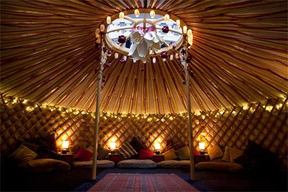 inside of a yurt